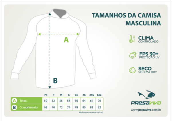 Tamanho da camisa